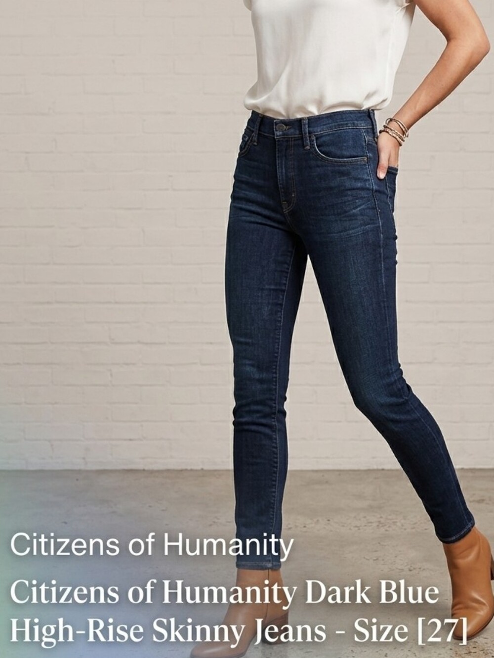 Citizens of Humanity Dark Blue High-Rise Skinny Jeans - Size 26